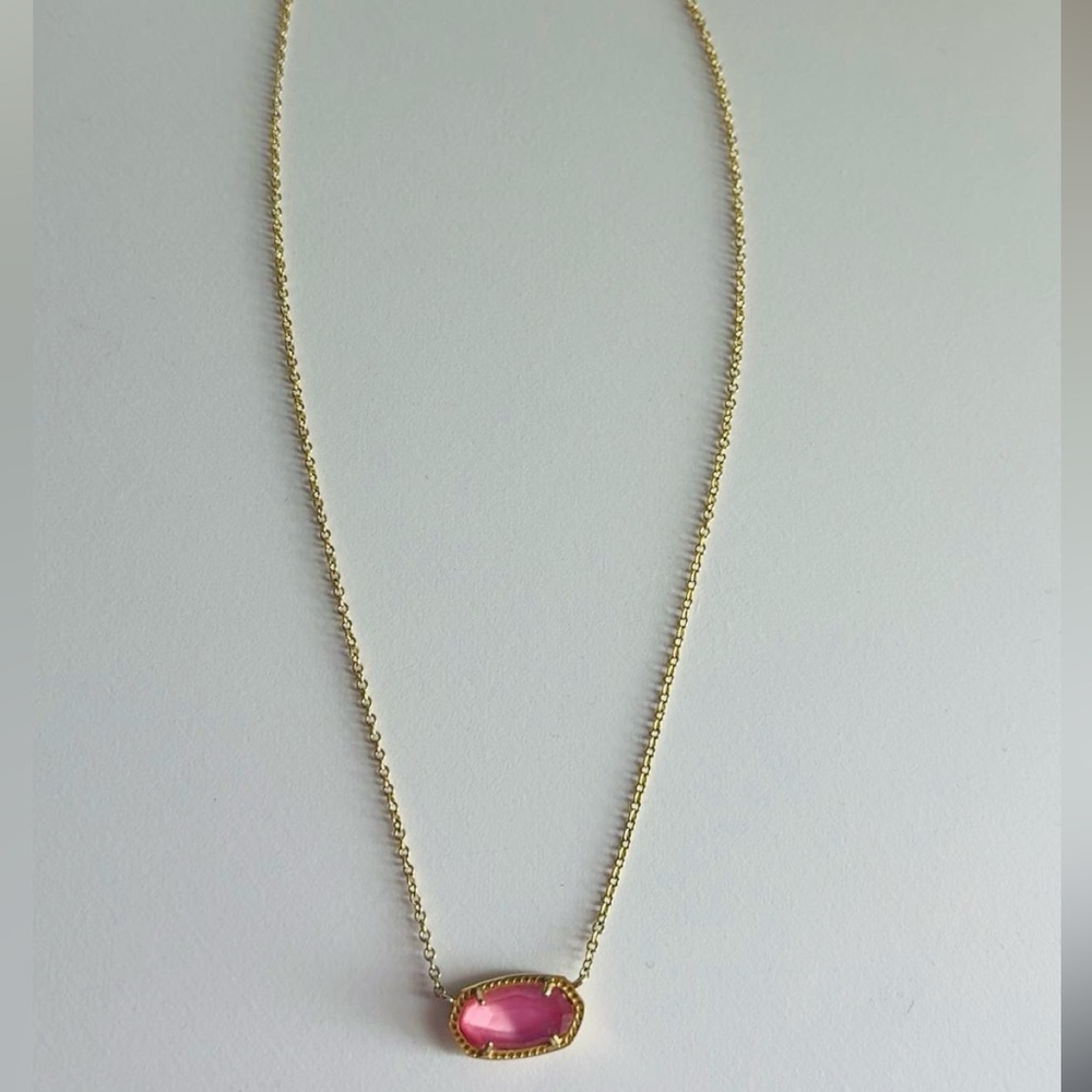 Kendra Scott Pink Elisa Gold Pendant Necklace